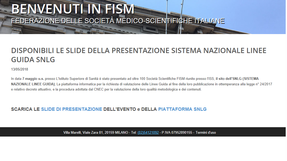 SNLG SISTEMA NAZIONALE LINEE GUIDA intelligence overview